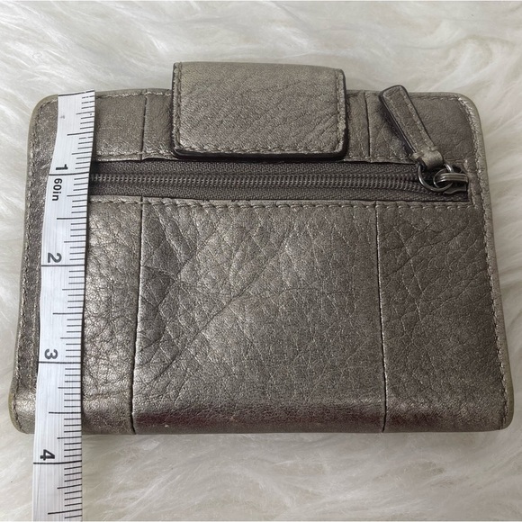 Coach Metallic Gold Leather Compact Wallet - Picture 12 of 16
